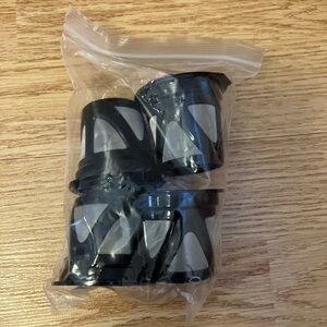 Brand New Set of 4 Black and Gray Coffee Keurig K cup Reusable Pod Filters